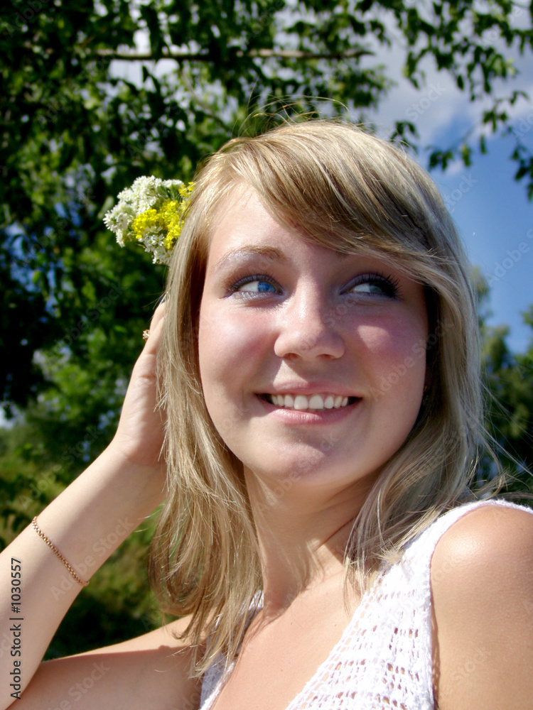 girl with flower girl with flower