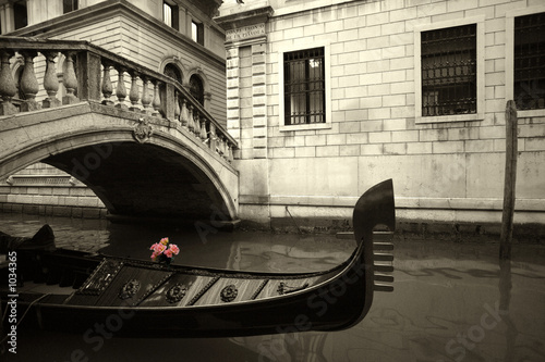 pink flowers and gondola