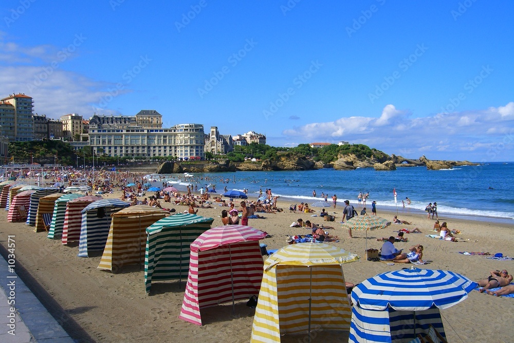 biarritz plage - obrazy, fototapety, plakaty 