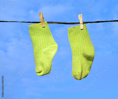 babysocks drying in the sun