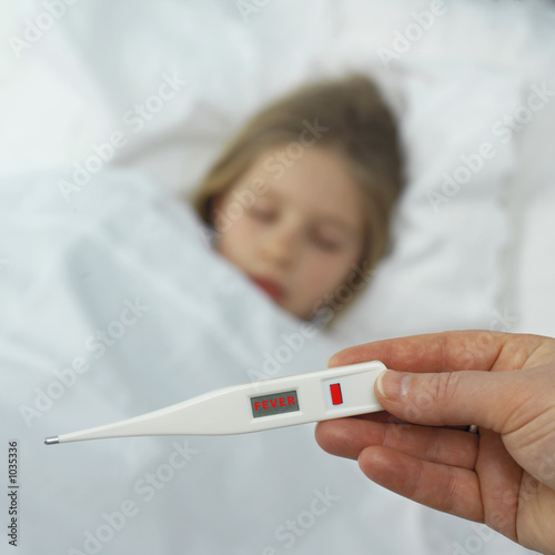 taking her temperature : fever ! photo