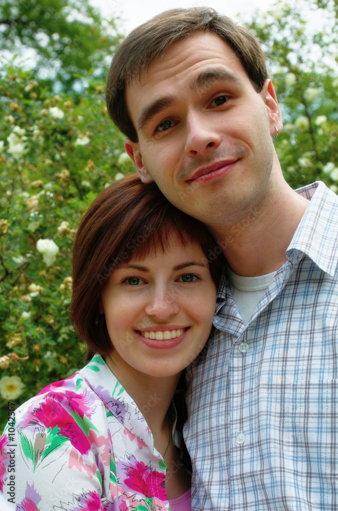 happy couple in the flower happy couple in the flower