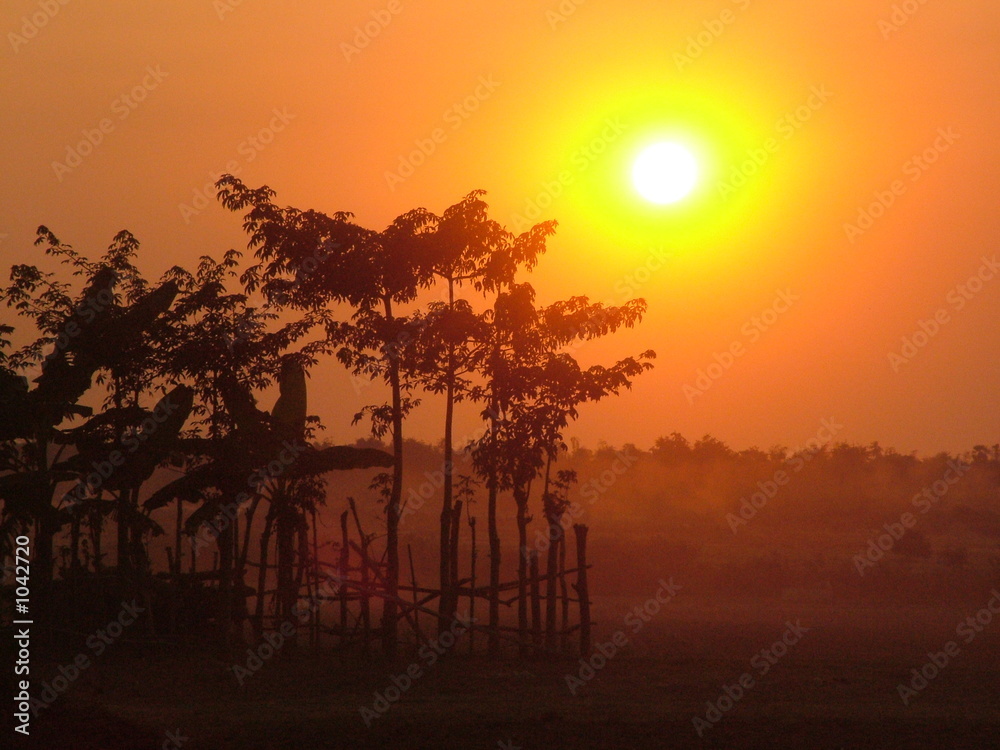 coucher de soleil, cambodge