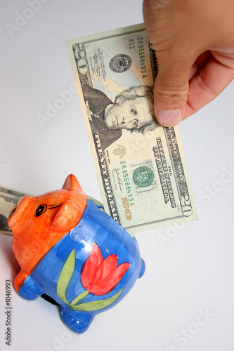 Принти на полотні dollar and piggy