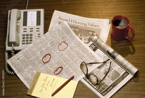 reviewing real estate ads
