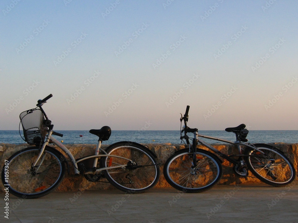 Obraz premium bicicletas junto al mar