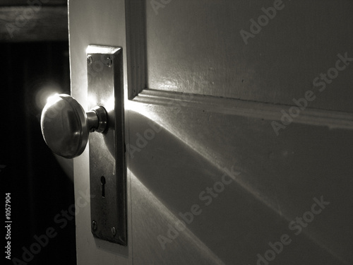 morning light on chrome doorknob