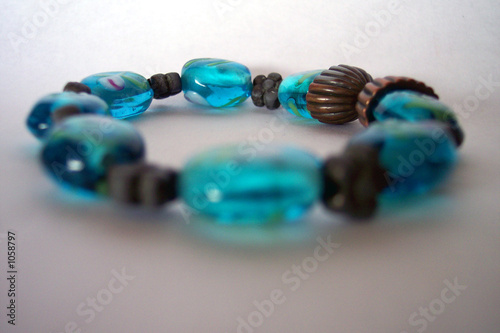 necklace with blue beads