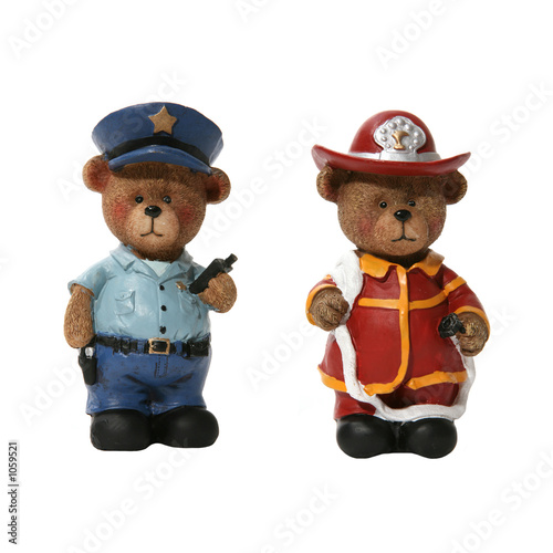 policeman and fireman bears
