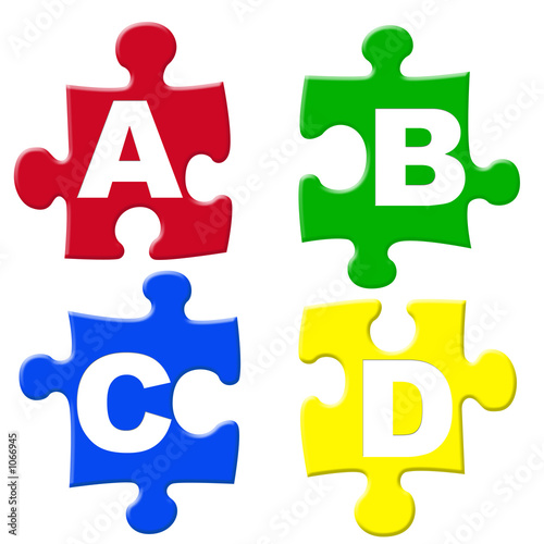 capital abcd puzzle pieces photo