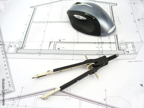modern architect workdesk