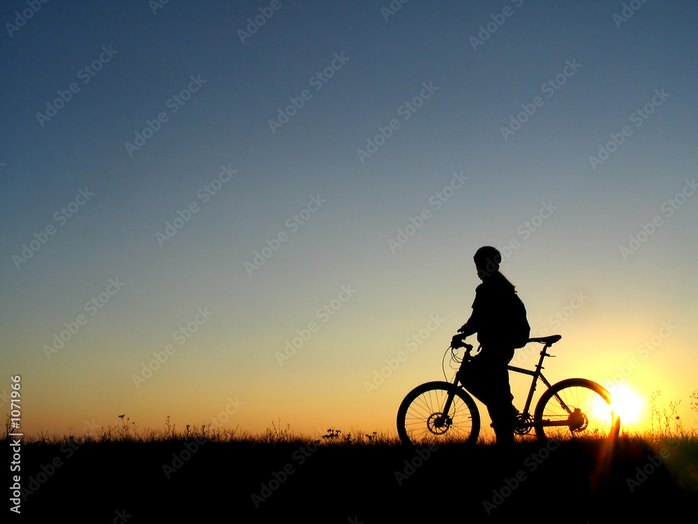 biker girl silhouette