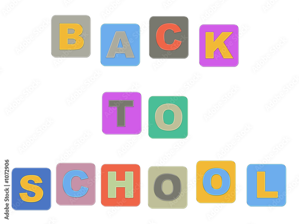 back to school colorful text, isolated