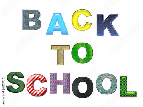 back to school colorful text, isolated