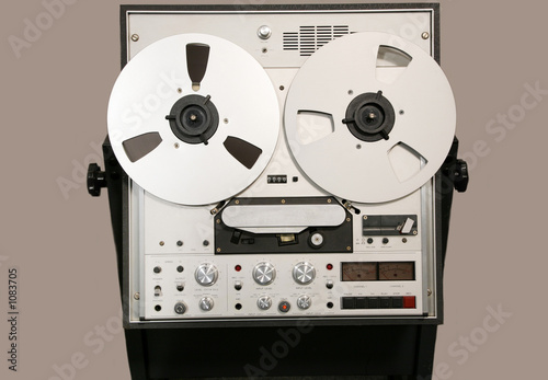 classic open reel audio tape recorder photo
