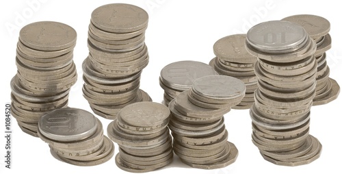 staacks of world coins
