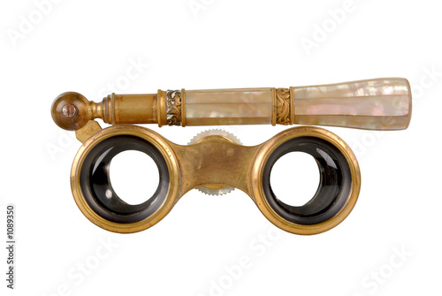 antique opera glasses - front view - isolated