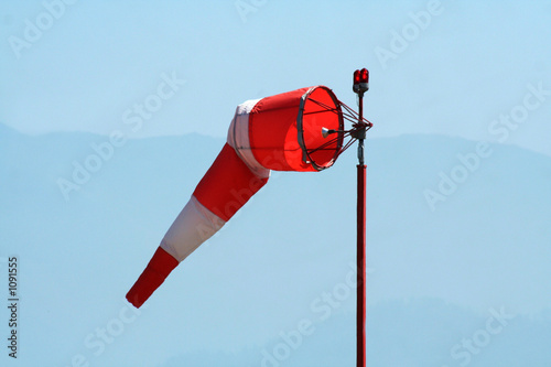 red-white windsock at airport