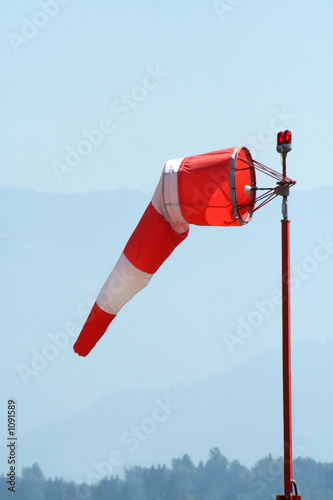 red-white windsock at airport