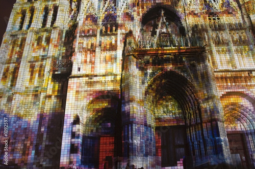 rouen cathedral light show 2 photo