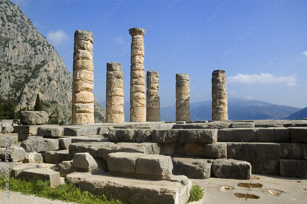 ruins of the temple of apollo, delphi, greece