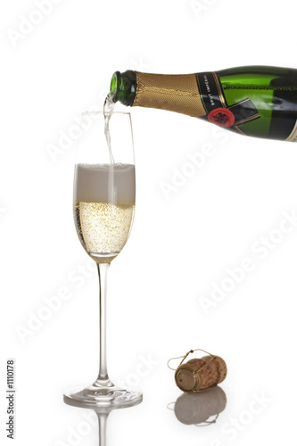 champagne bottle and flute