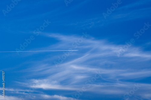 inversion trace in blue sky