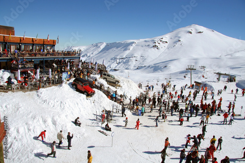 People in ski resort