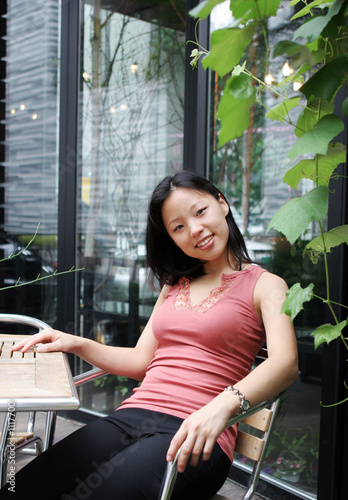 korean woman in garden