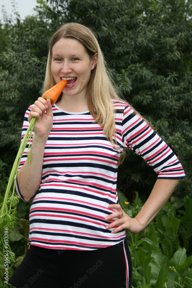 pregnant girl with carrot