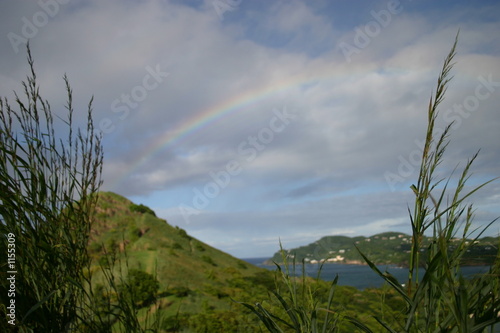 mountain view with rainbow