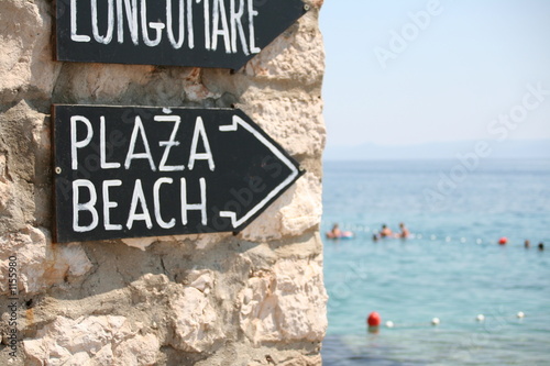 panneau la plage