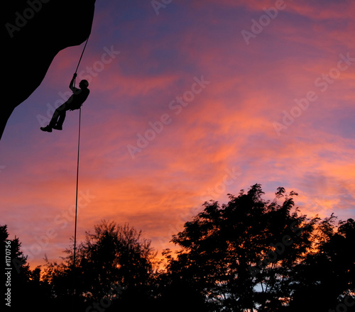 Картината върху платно sunset rappel