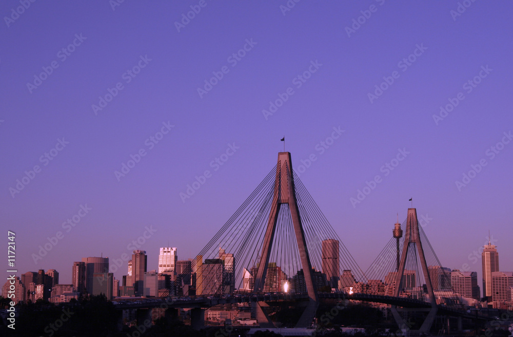 Fototapeta premium anzac bridge in evening light