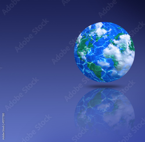 earth with reflection