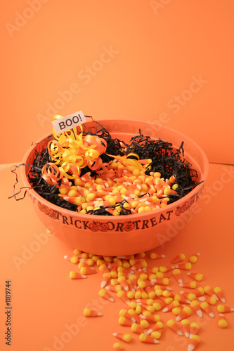 halloween bowl of candy corn