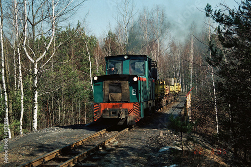 narrow gauge train going to the coal mine