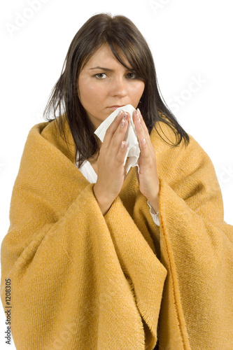 Quadro em tela ill woman with tissue