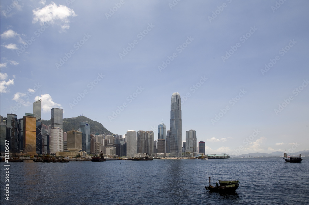 Naklejka premium hong kong skyline