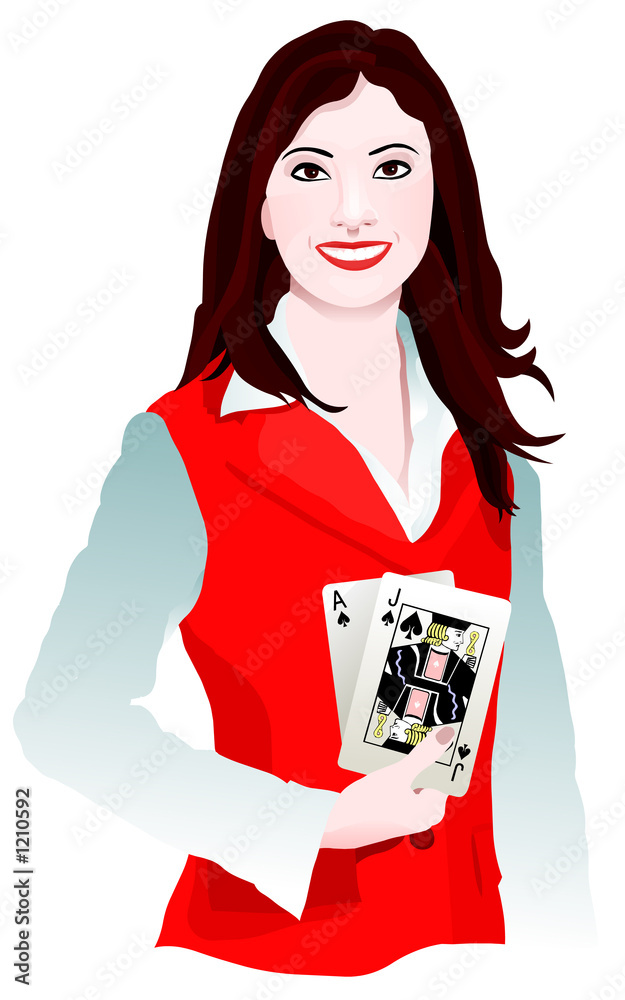 dealer with cards dealer with cards