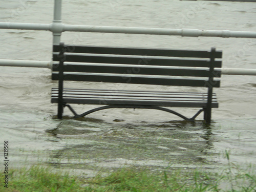 stormy weather - submerged park bench 3