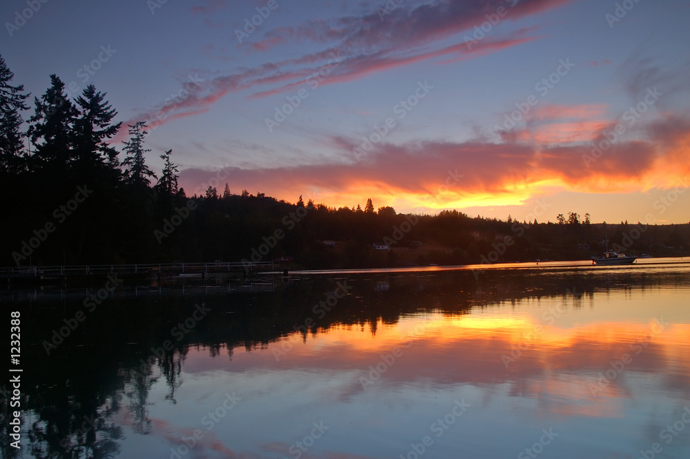 sunset on the bay