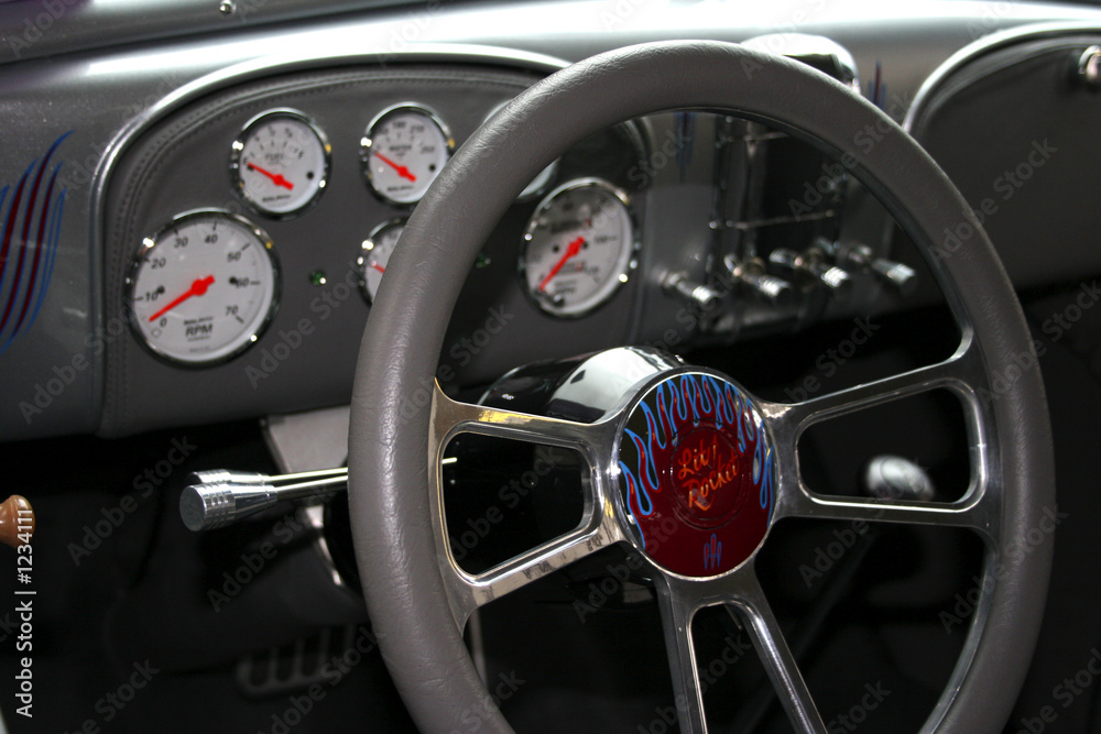 steering wheel hot rod Stock Photo Adobe Stock