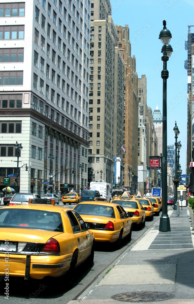 Fototapeta żółty stojak na taksówkę w Nowym Jorku
