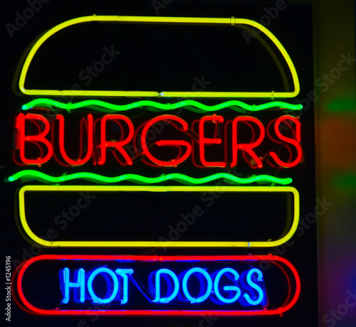 hamburger & hot dog neon sign