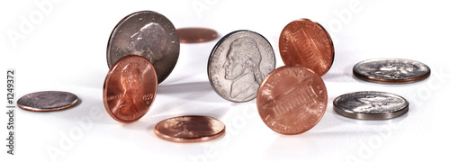 us coins on white