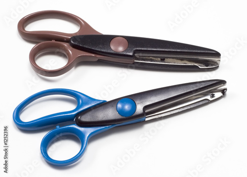 blue and brown craft scissors
