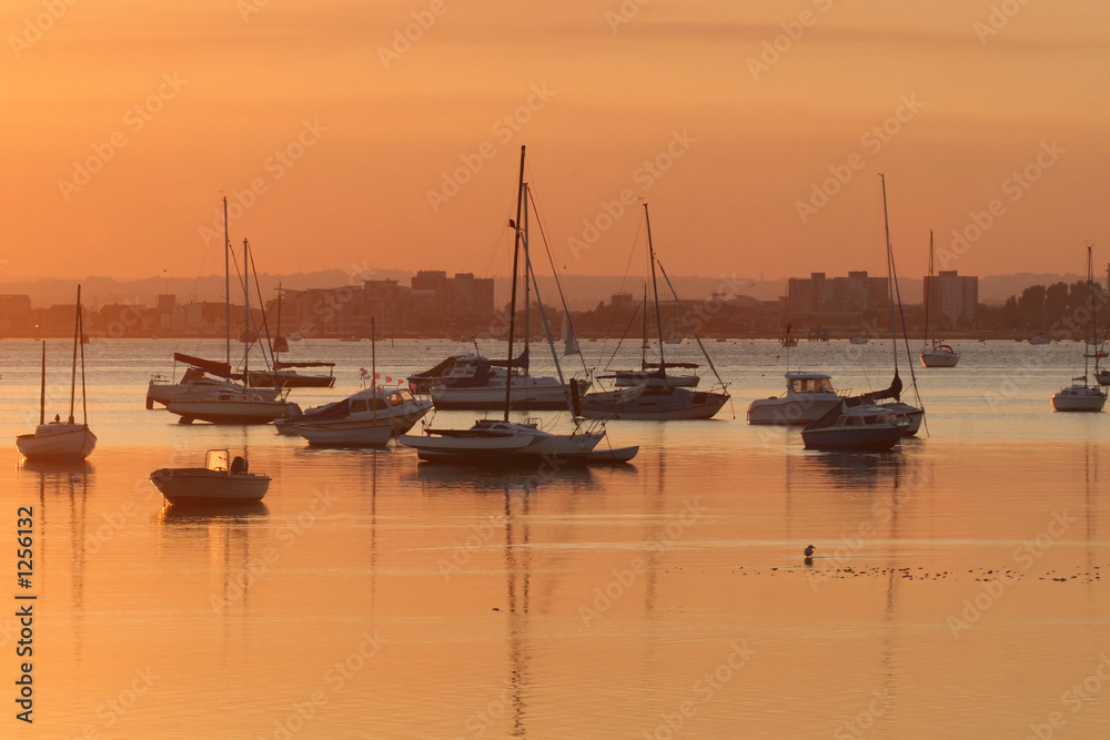 poole harbour at sunset