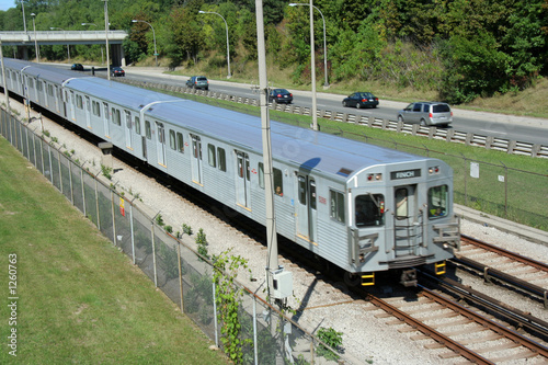 Photography aboveground section of subway train