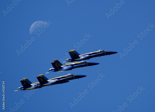 jets in front of the moon photo